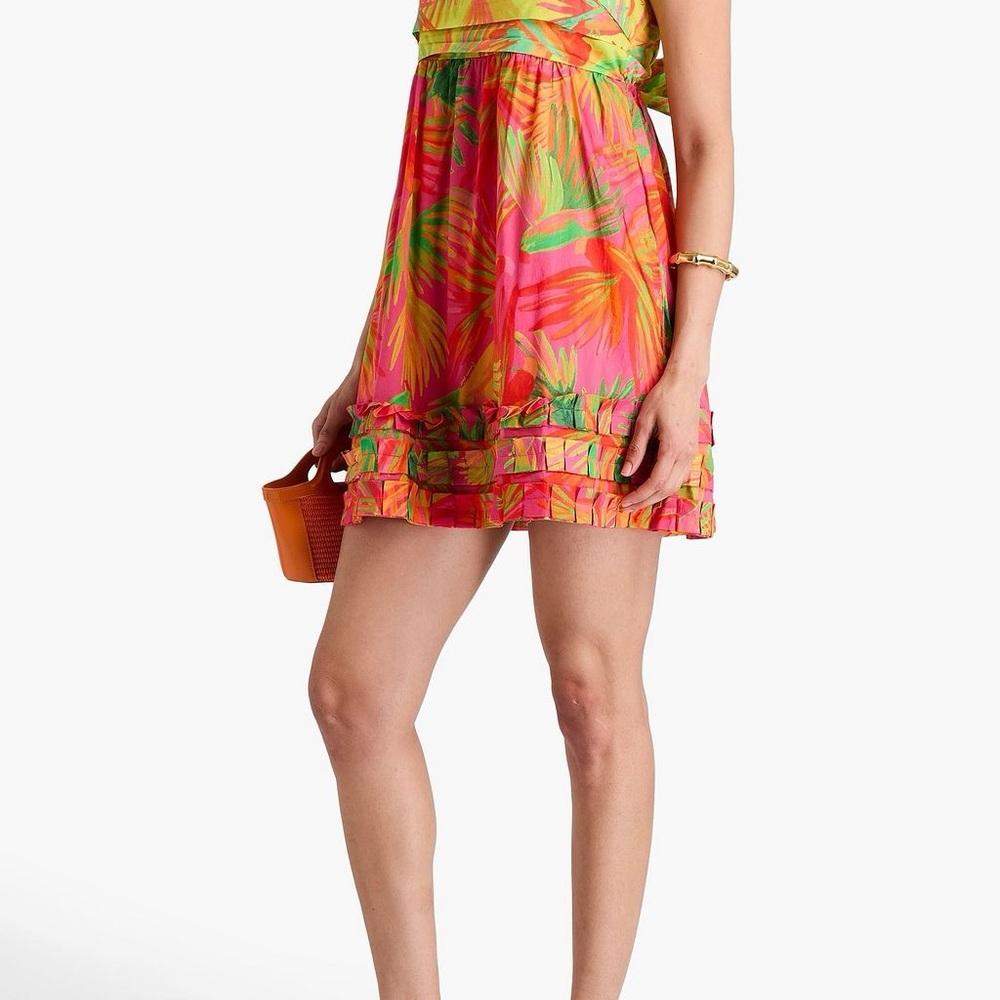 Farm Rio Painted Birds Mini Dress